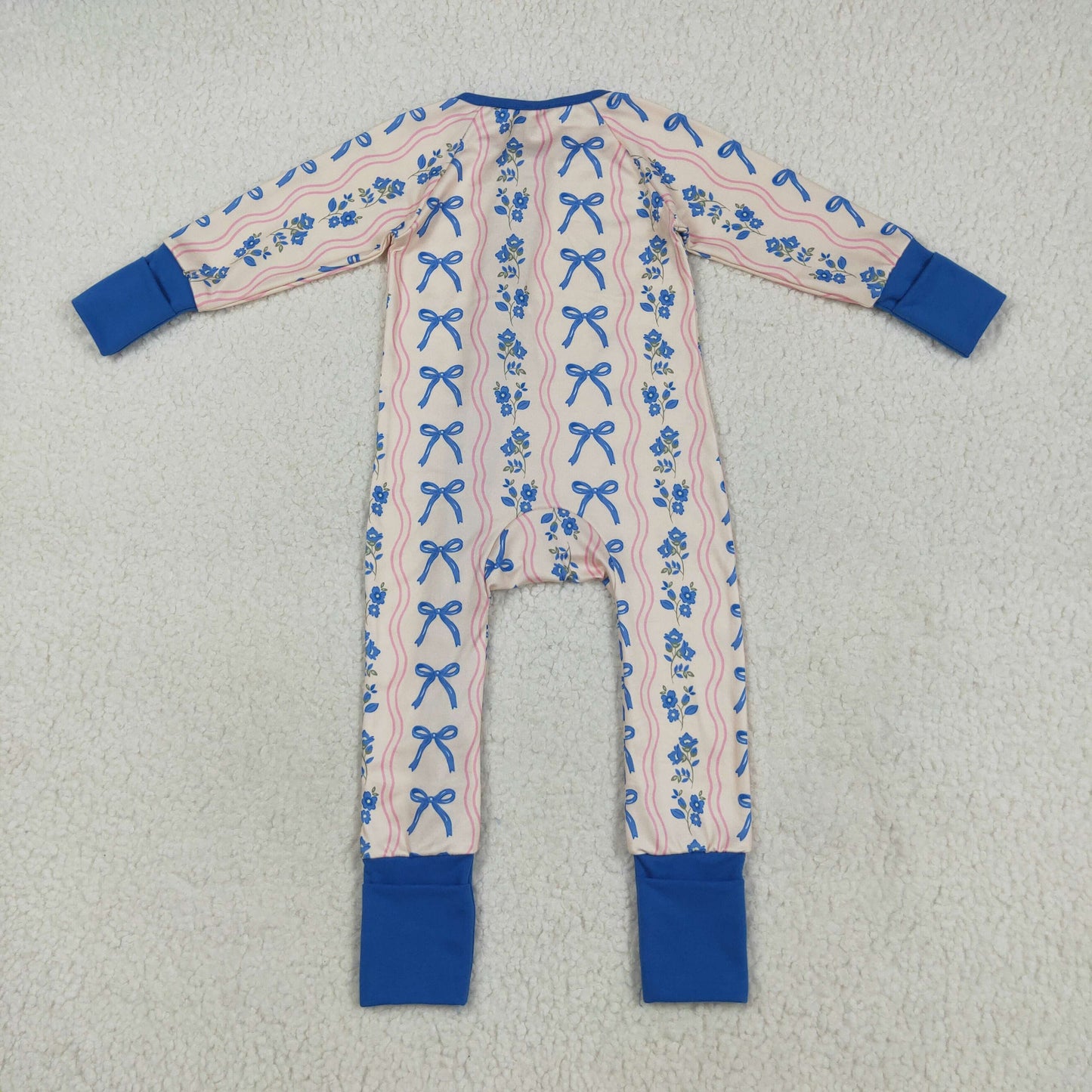 Sibling Baby Girls Colorful Flowers Bows Two Way Zip Convertible Rompers