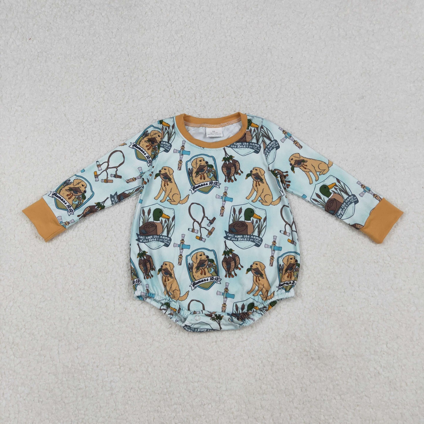 Sibling Baby Boys Girls Long Sleeves Camo Deer Dogs Ducks Hunting Rompers