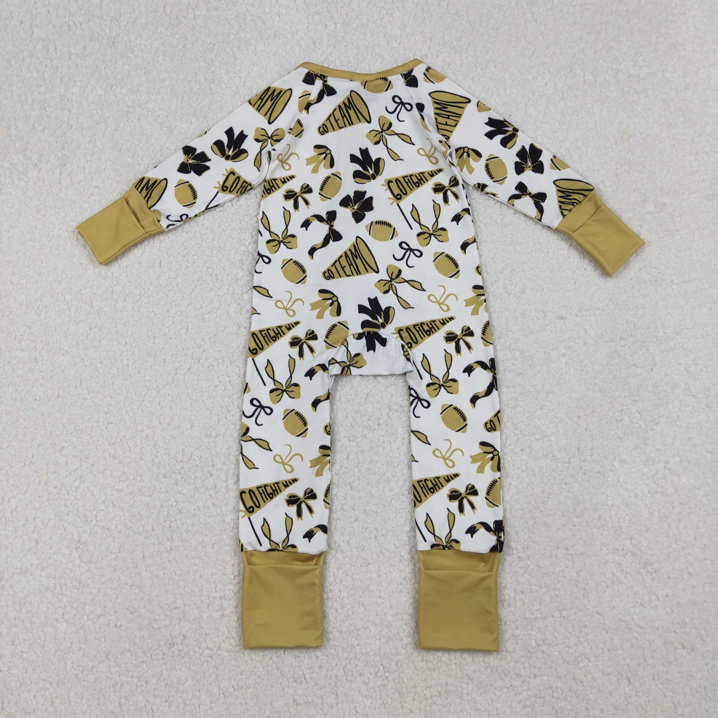 Sibling Baby Kids Footballs Baseballs Stars Checked Team Two Way Zip Convertible Rompers