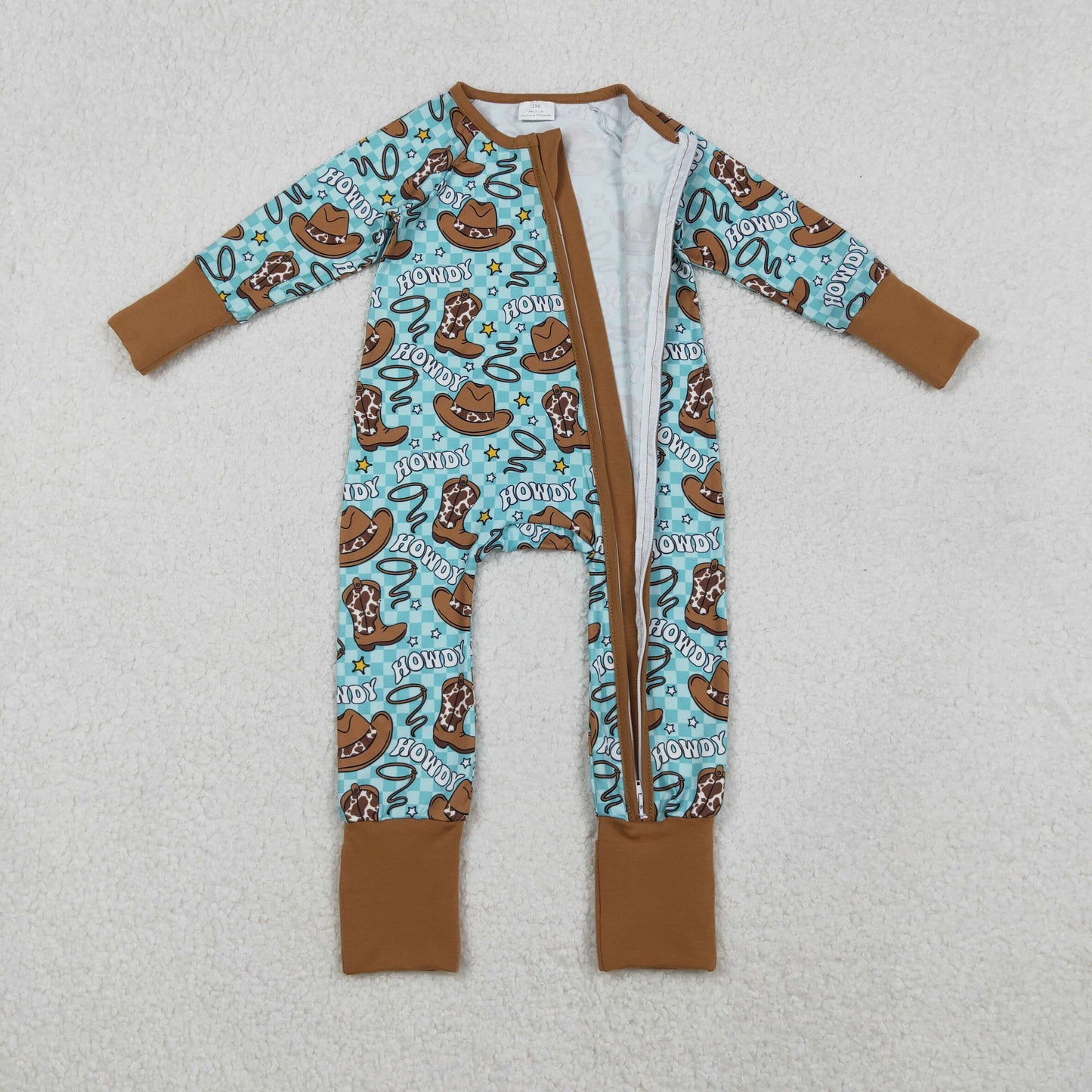 Sibling Baby Boys Girls Hats Bows Western Pants Pajamas Sets Zipper Rompers