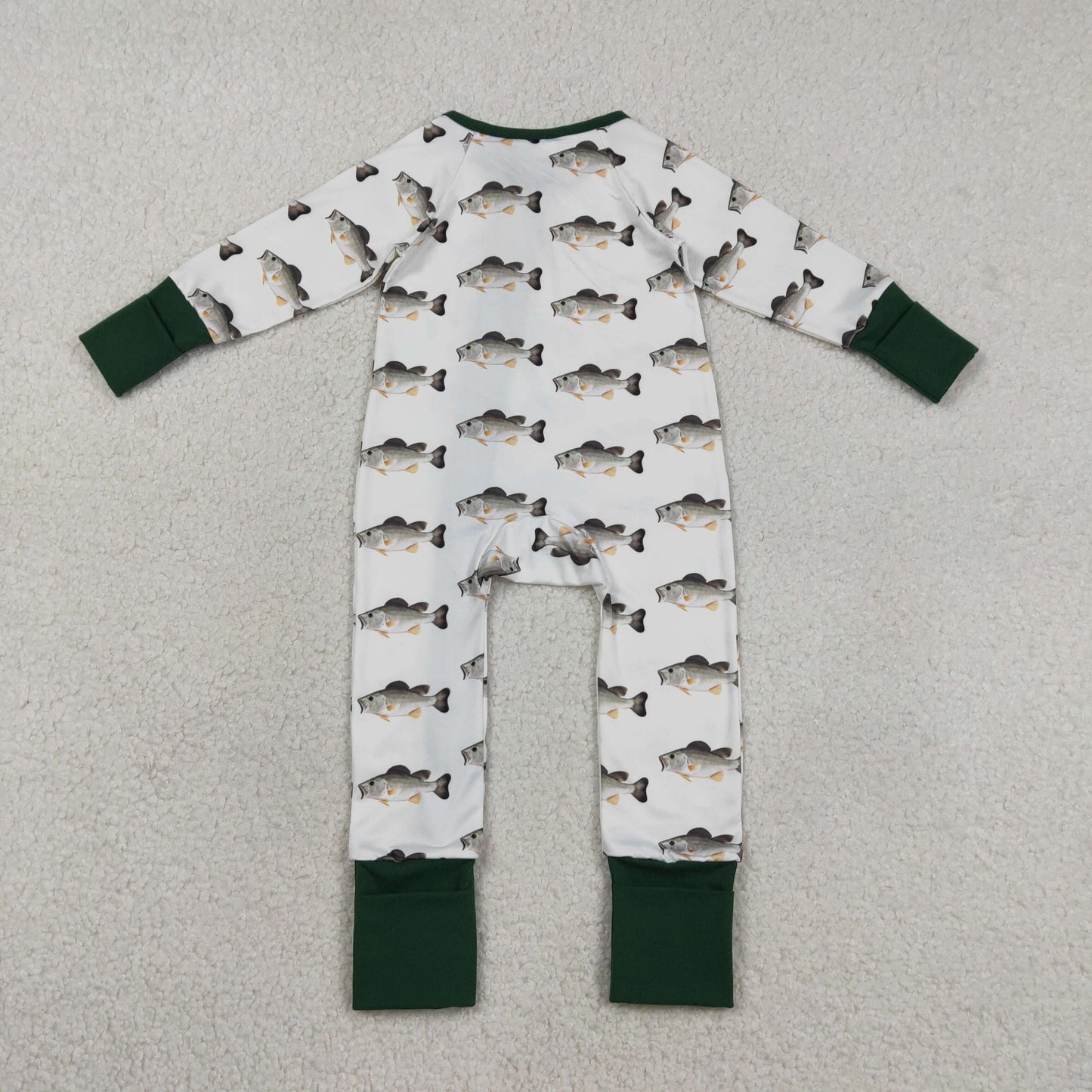 LR2531 Baby Boys Long Sleeve Fishing Hunting Two Way Zip Convertible Rompers