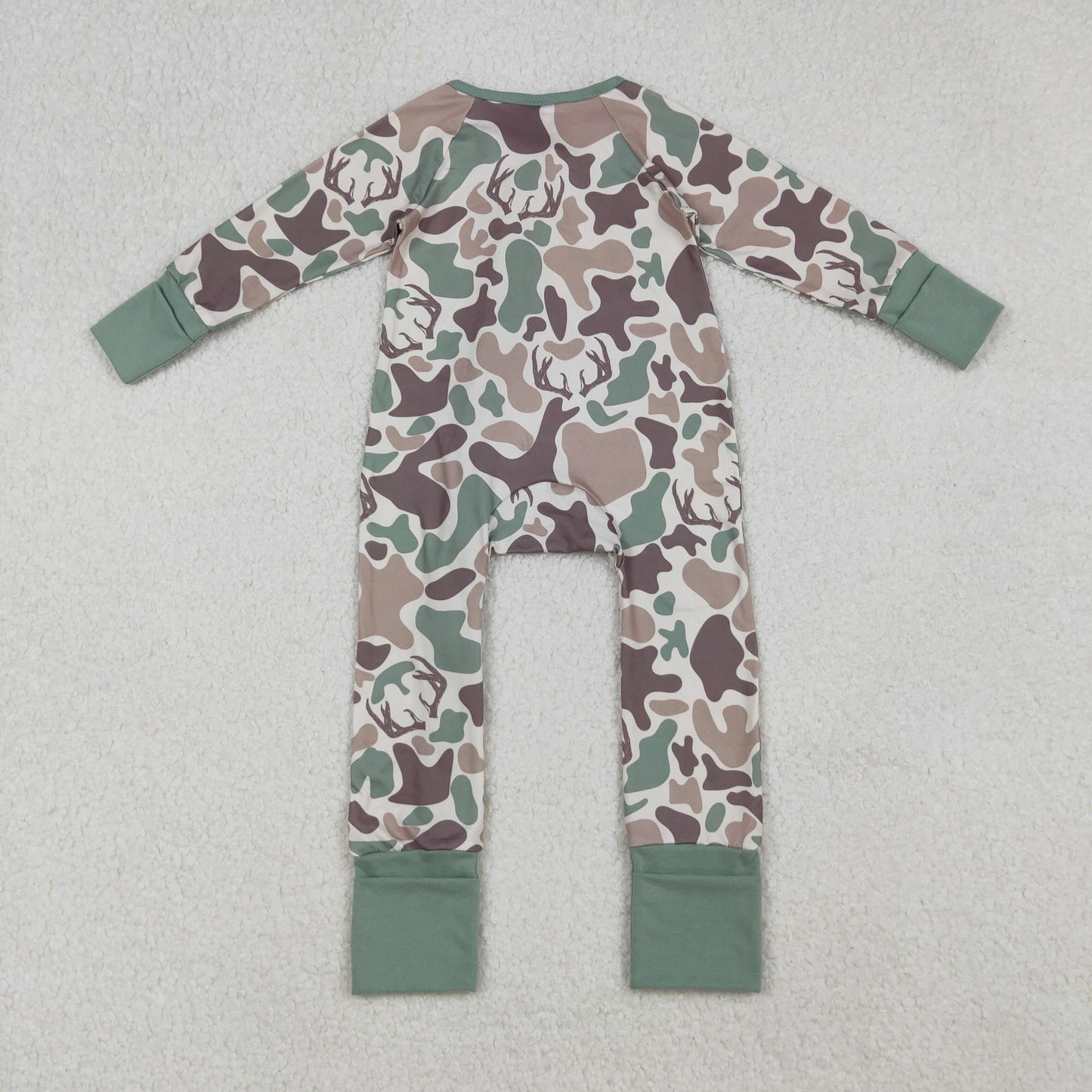 Sibling Baby Kids Ducks Camo Southern Hunting Two Way Zipper Convertible Rompers