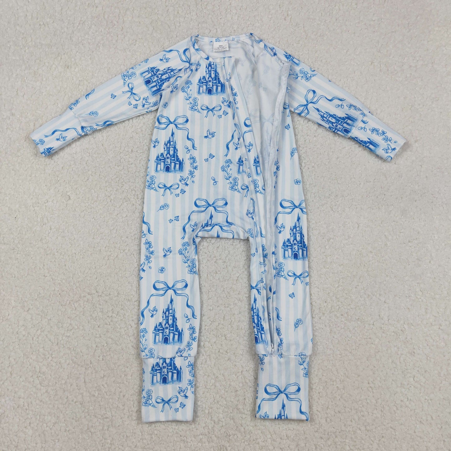 Sibling Castles Bows Checked Clothes Sets Knee Length Dress Rompers