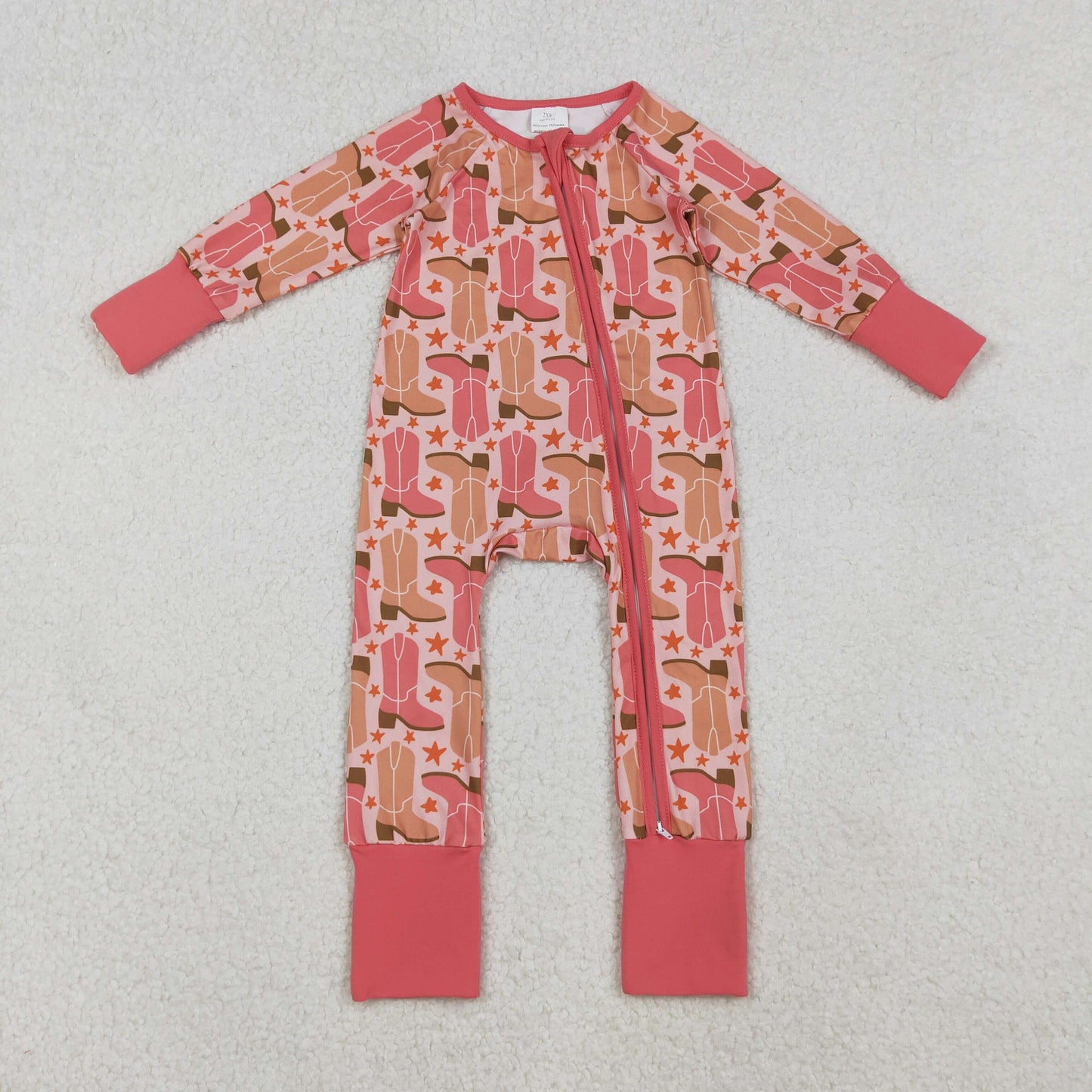 Sibling Baby Boys Girls Boots Stars Plaid Western Two Way Zip Convertible Rompers