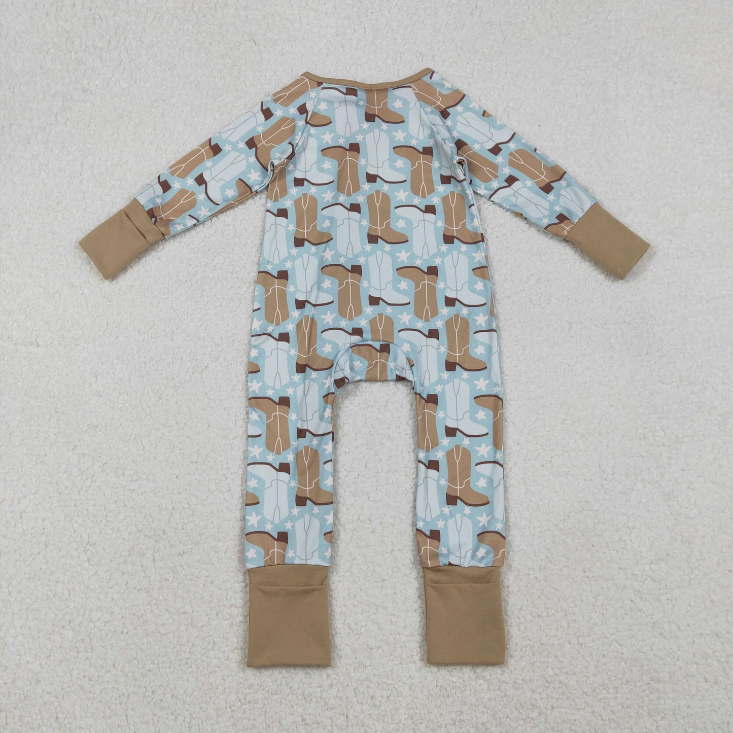 Sibling Baby Kids Hats Boots Horses Cows Western Two Way Zip Convertible Rompers