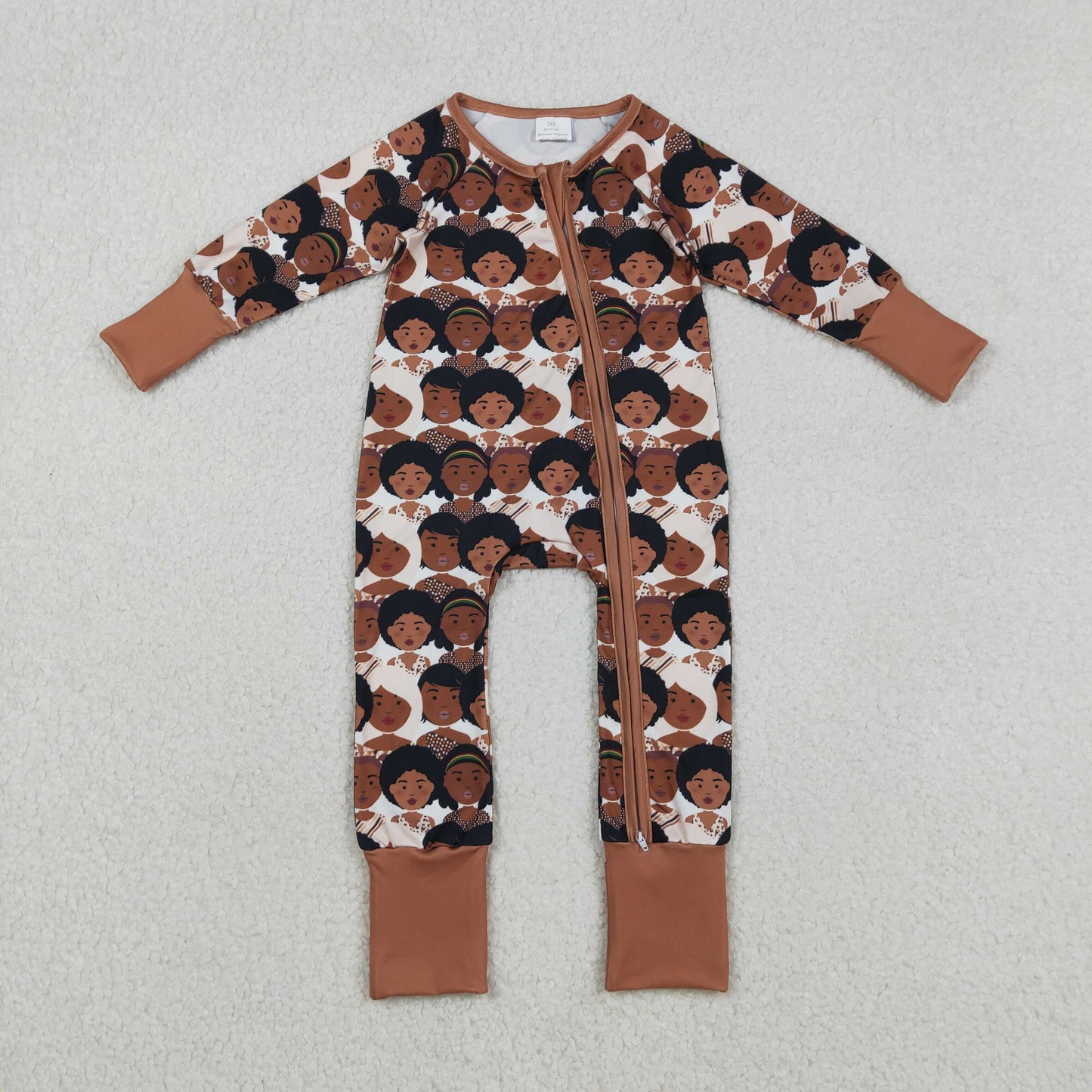 LR2748 Baby Girls Black History Two Way Zip Convertible Rompers