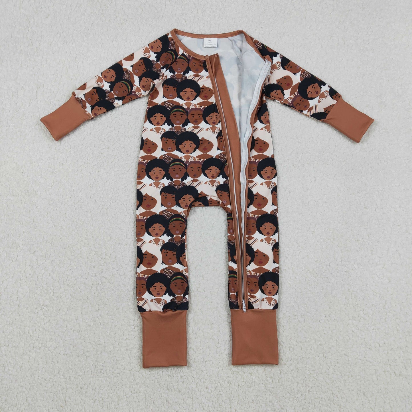 LR2748 Baby Girls Black History Two Way Zip Convertible Rompers