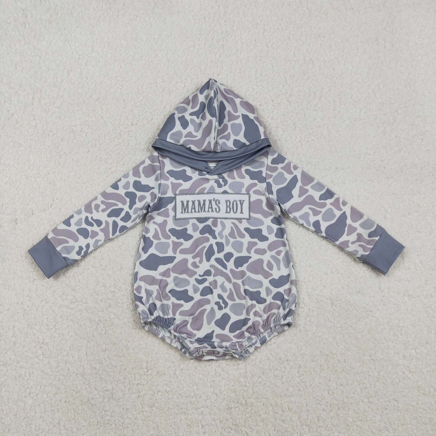 Sibling Baby Boys Southern Camo Embroidery Mama's Boy Hoodies Top