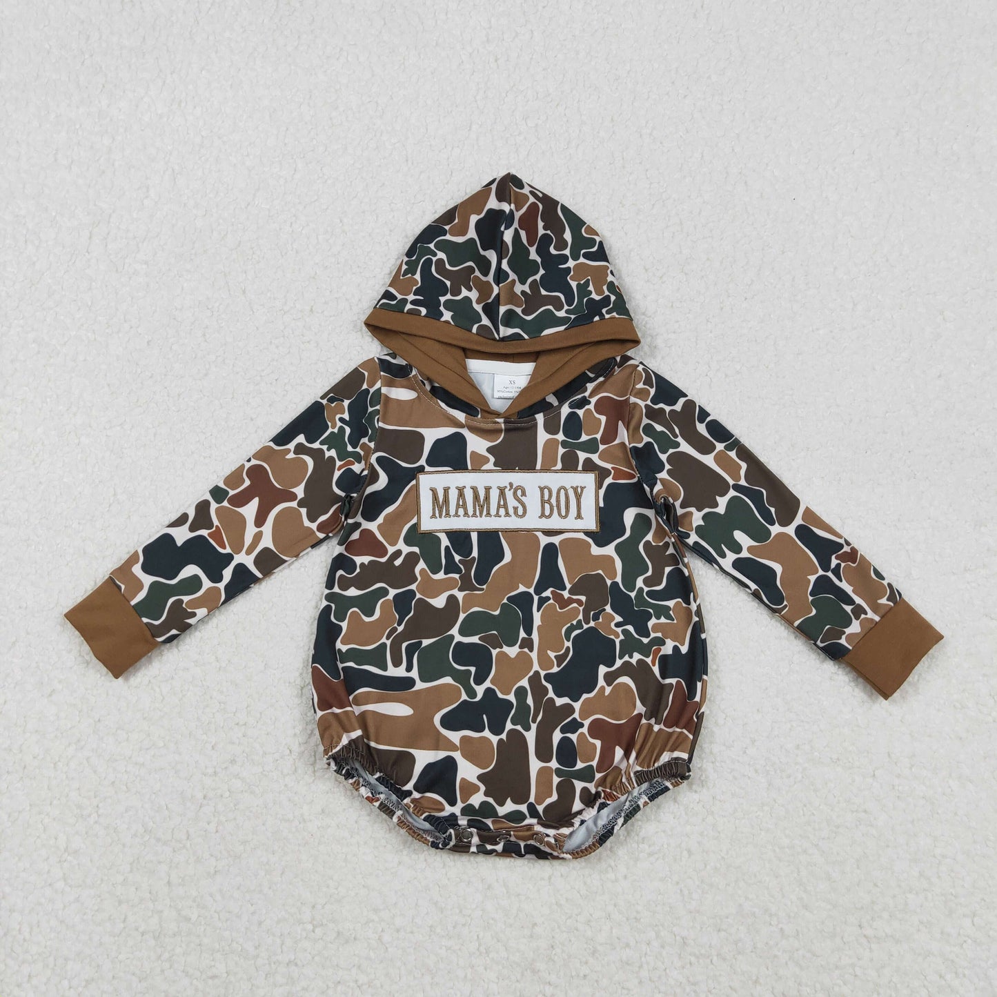 Sibling Baby Boys Southern Camo Embroidery Mama's Boy Hoodies Top