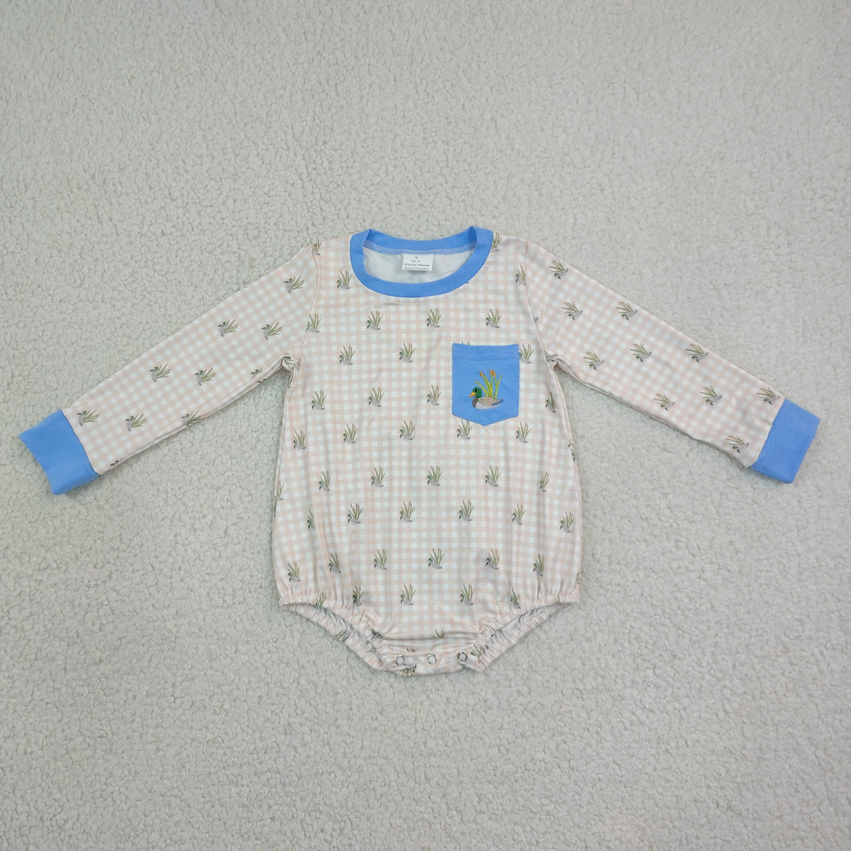 Sibling Baby Boys Girls Long Sleeves Embroidery Ducks Turkey Bows Fall Rompers