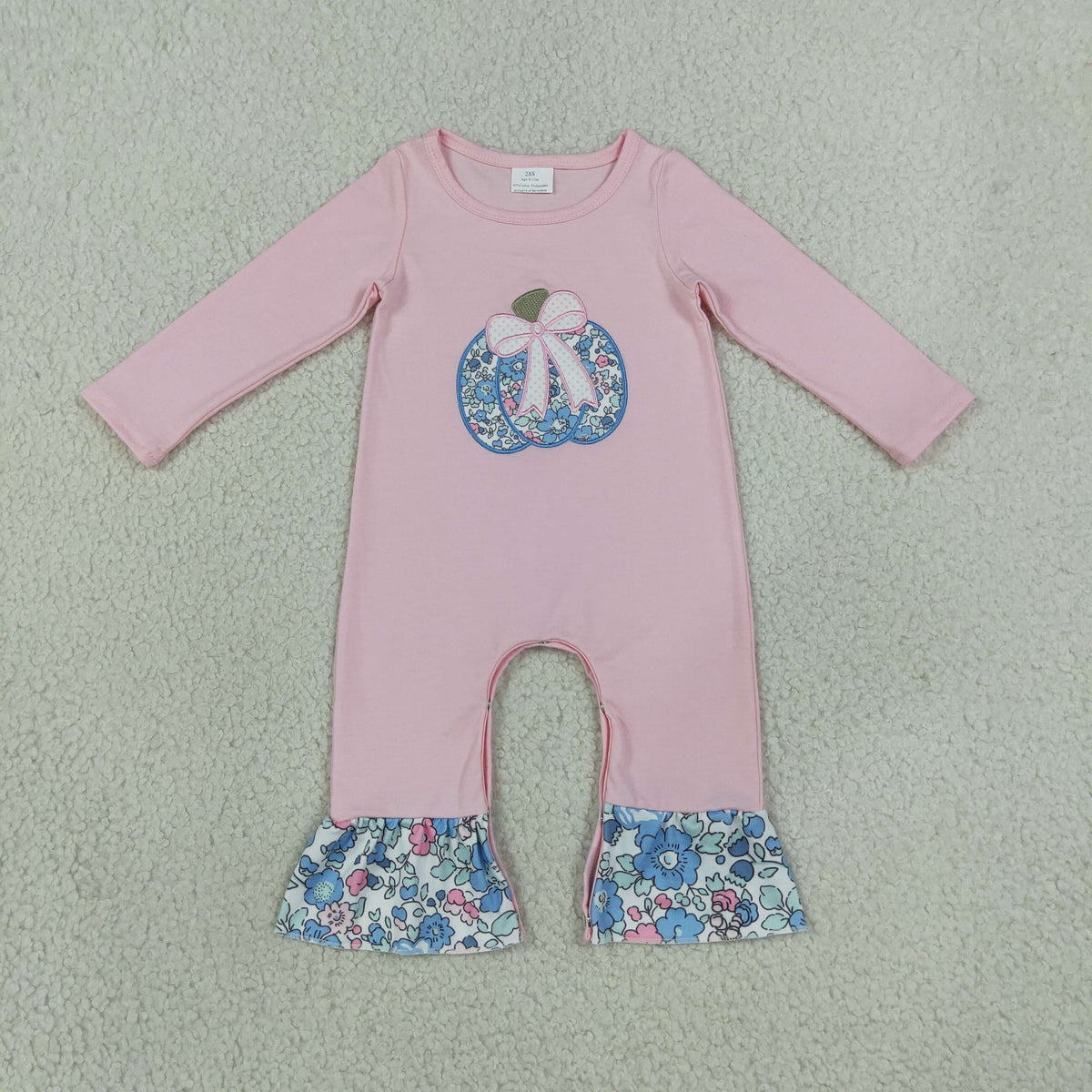 Sibling Baby Girls Long Sleeves Embroidery Turkey Pumpkins Deer Fall Ruffle Pant Rompers