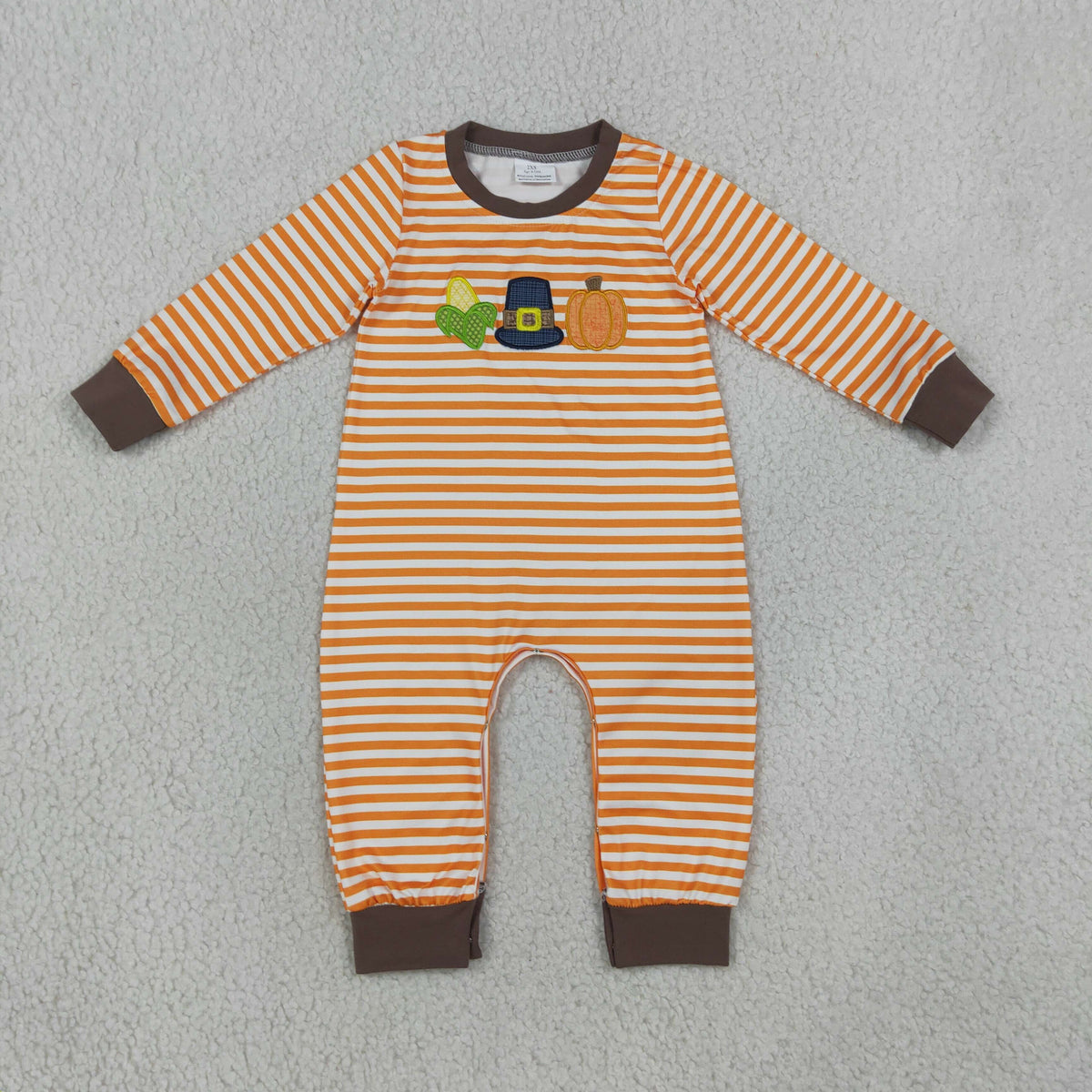 Sibling Baby Boys Long Sleeves Embroidery Turkey Pumpkins Deer Fall Pant Rompers