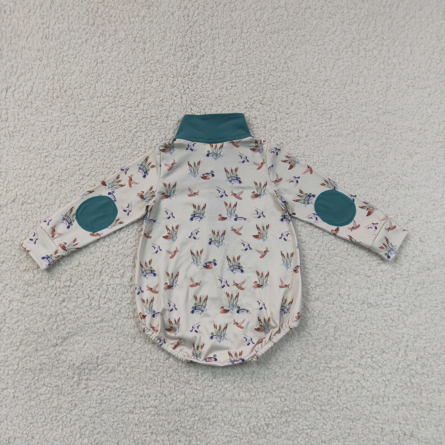 Sibling Baby Boys Long Sleeves Ducks Plaid Hunting Zipper Rompers