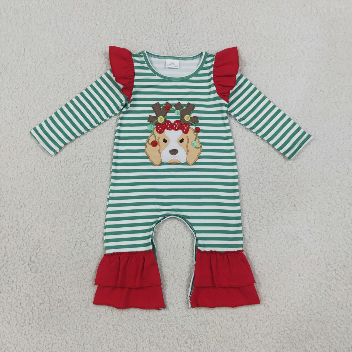 Sibling Baby Girls Long Sleeves Embroidery Turkey Pumpkins Deer Fall Ruffle Pant Rompers