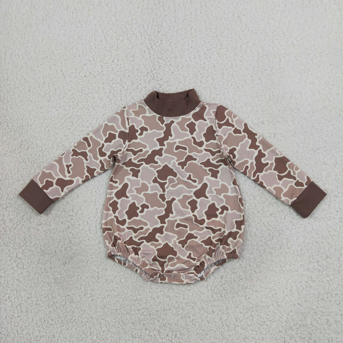 Sibling Baby Boys Girls Long Sleeve Leaves Camo Choker Rompers