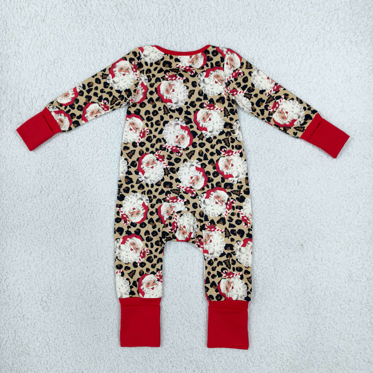 Sibling Baby Girls Christmas Leopard Santa Rompers Dresses Outfits