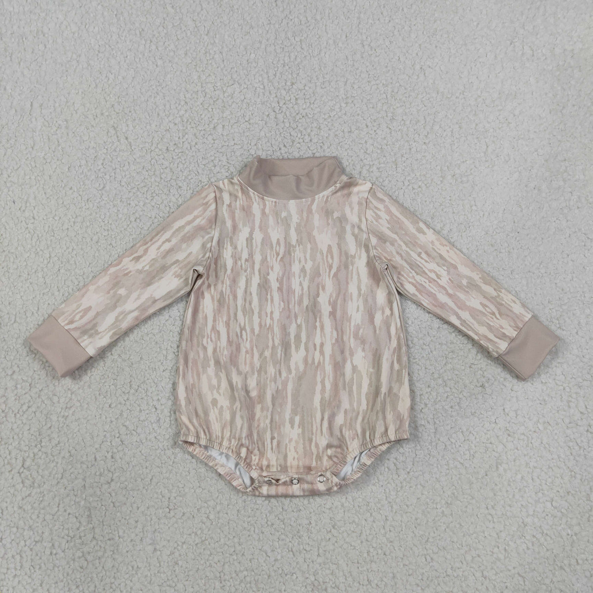 Mama and Me Girls Long Sleeves Pink Wood Camo Yoga Active Choker T-shirt Rompers