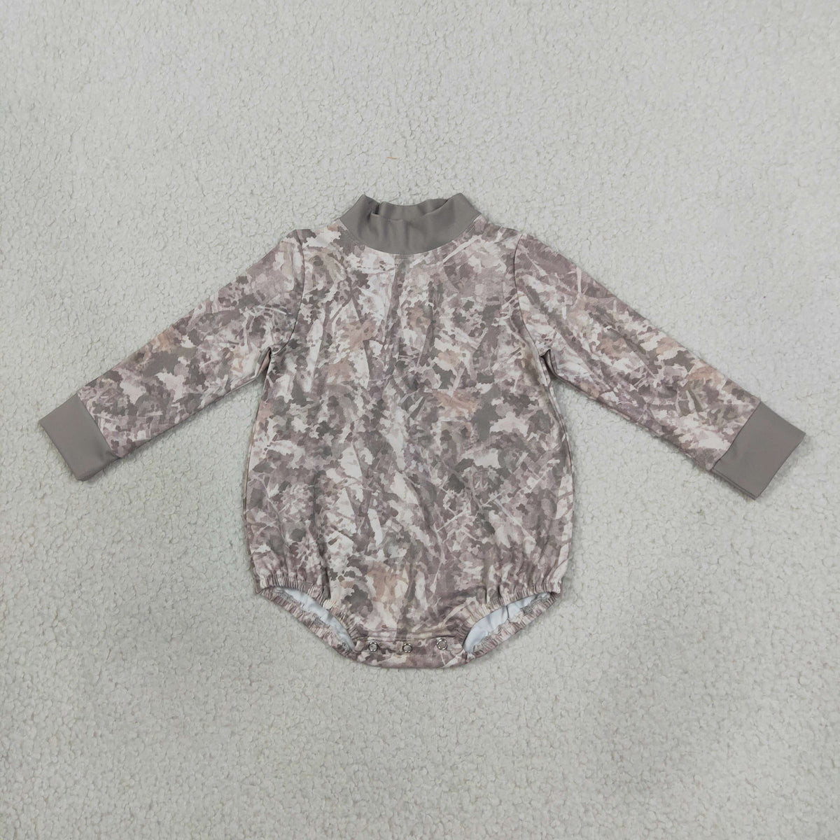 Sibling Baby Boys Girls Long Sleeve Leaves Camo Yoga Active Choker Rompers