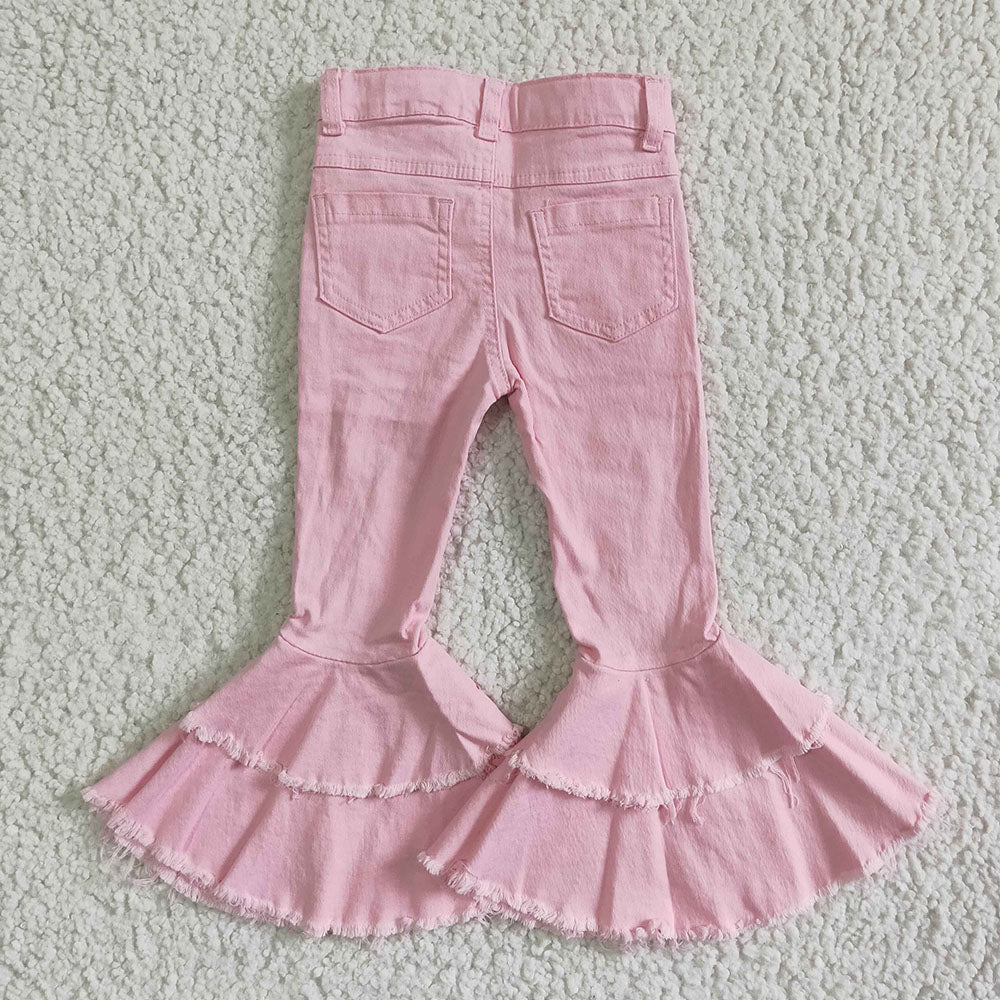 Sibling Baby Girls Bell Bottom Denim Pants Jeans