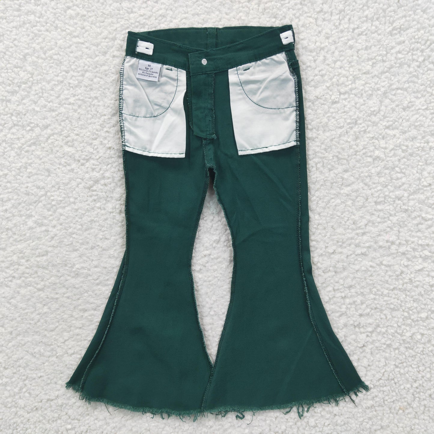 Sibling Baby Girls Western Bell Bottom Denim Pants Jeans