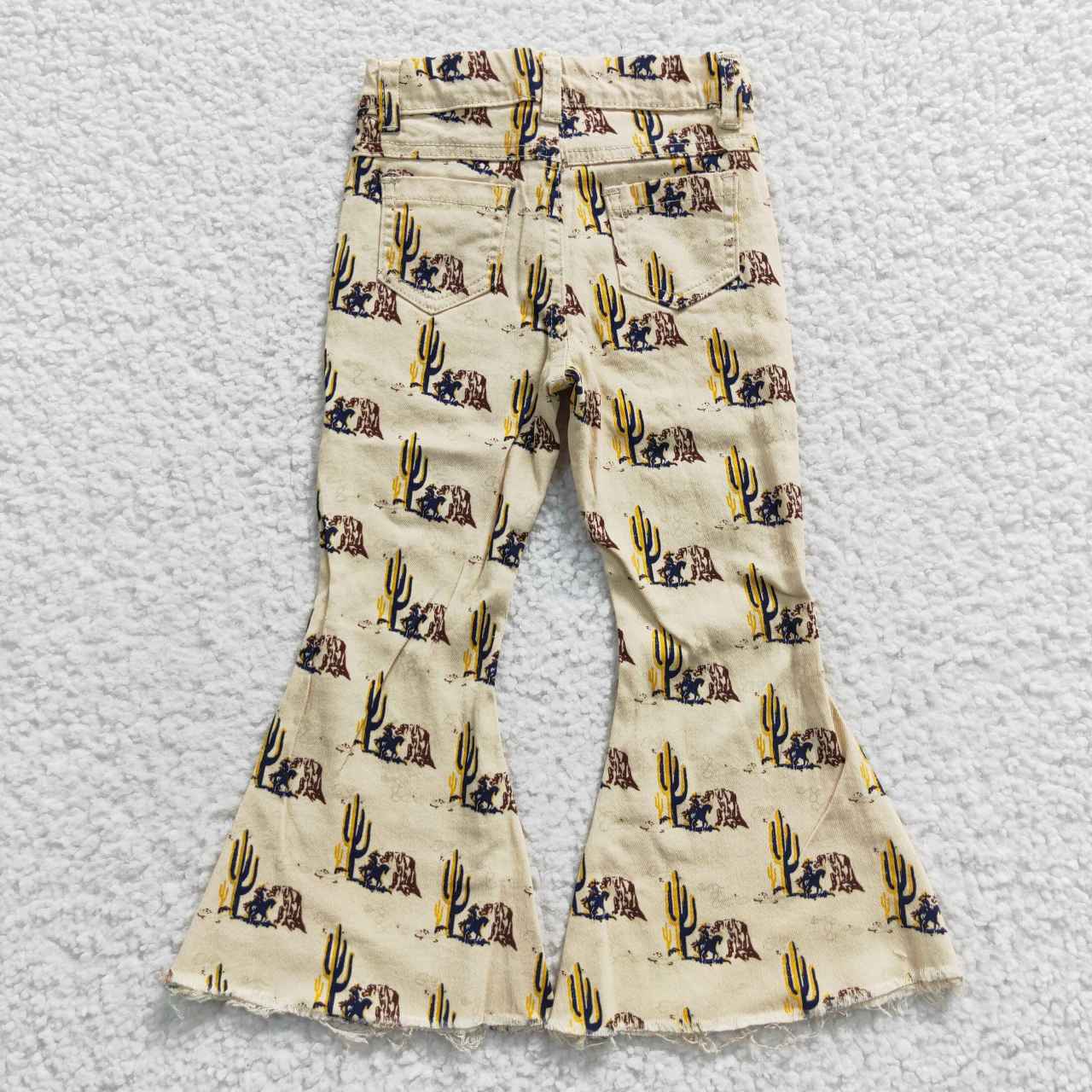 Sibling Baby Girls Western Bell Bottom Denim Pants Jeans