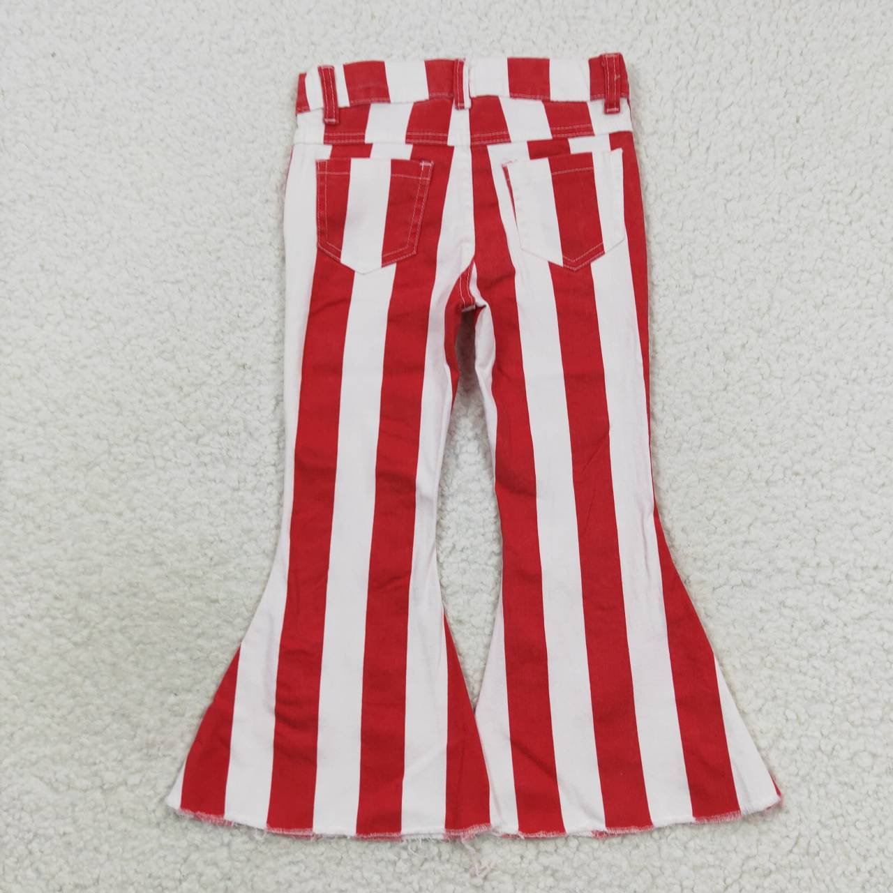 Sibling Baby Girls Colorful Stripes Bell Bottom Denim Jeans Pants