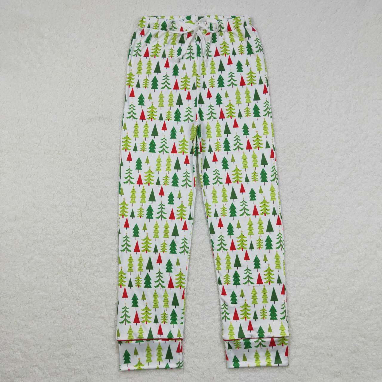 Family Sibling Green Red Trees Button Top Pants Christmas Pajamas Sets Zipper Footie Rompers Women Pants