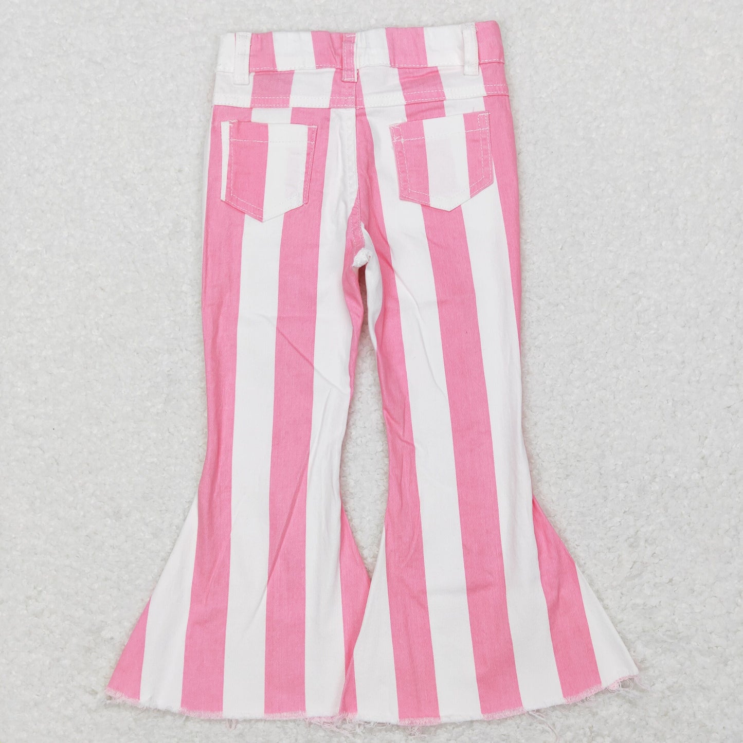 Sibling Baby Girls Colorful Stripes Bell Bottom Denim Jeans Pants