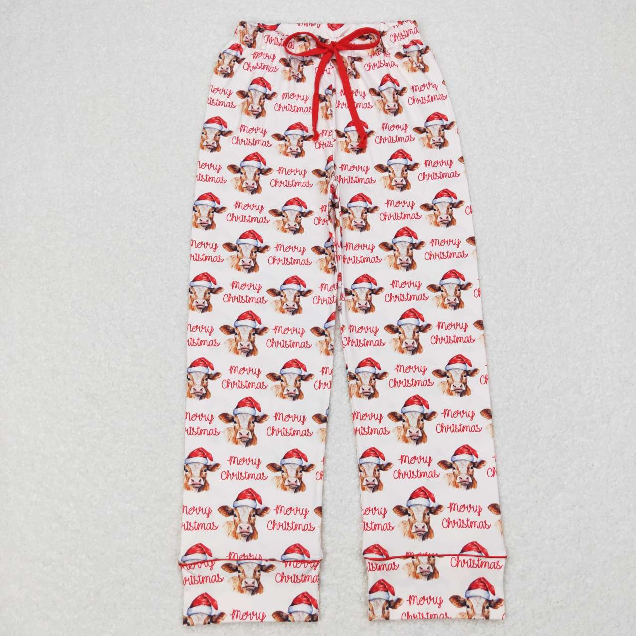 Family Sibling Merry Christmas Hats Cows Farm Pant Pajamas Clothes Sets Rompers Women Pants