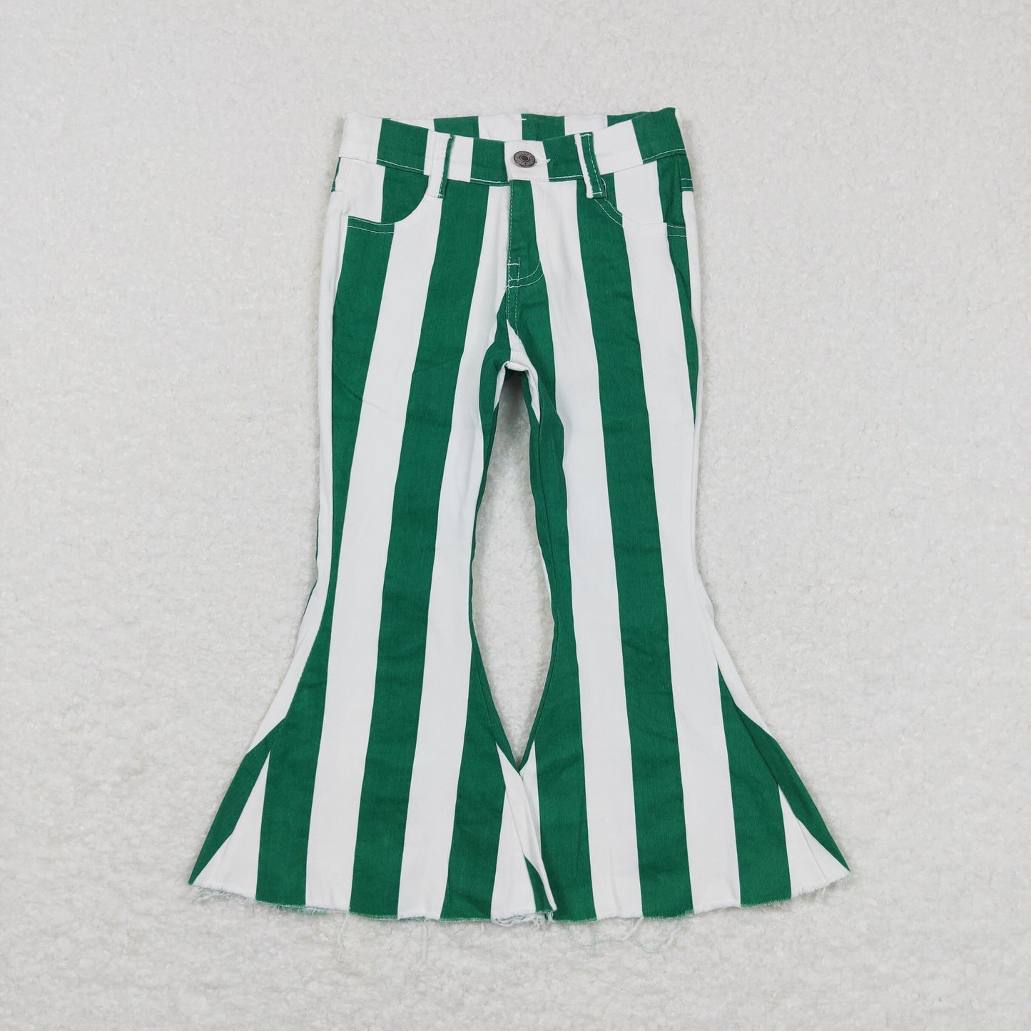 Sibling Baby Girls Colorful Stripes Bell Bottom Denim Jeans Pants