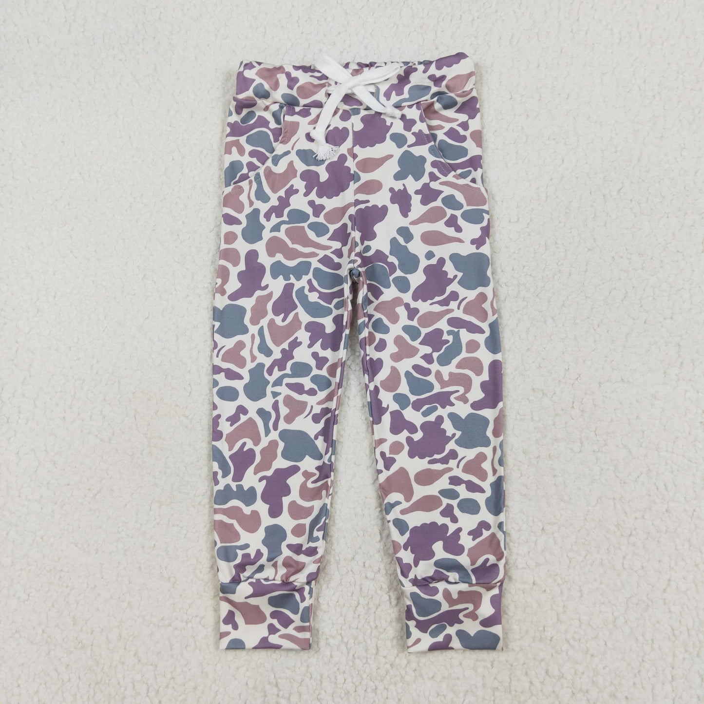 Sibling Baby Kids Southern Lavender Camo Polo Zip Pocket Hoodies Leggings