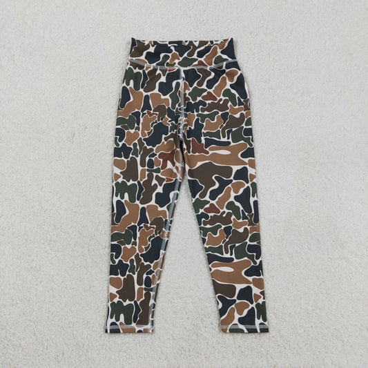 P0690 Baby Girls Southern Dark Brown Camo Yoga Active Leggings Pant Bottom