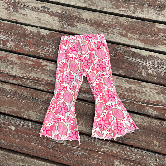 Western Cowgirls Pink Diamond Bell Bottom Pants Jeans  P0735
