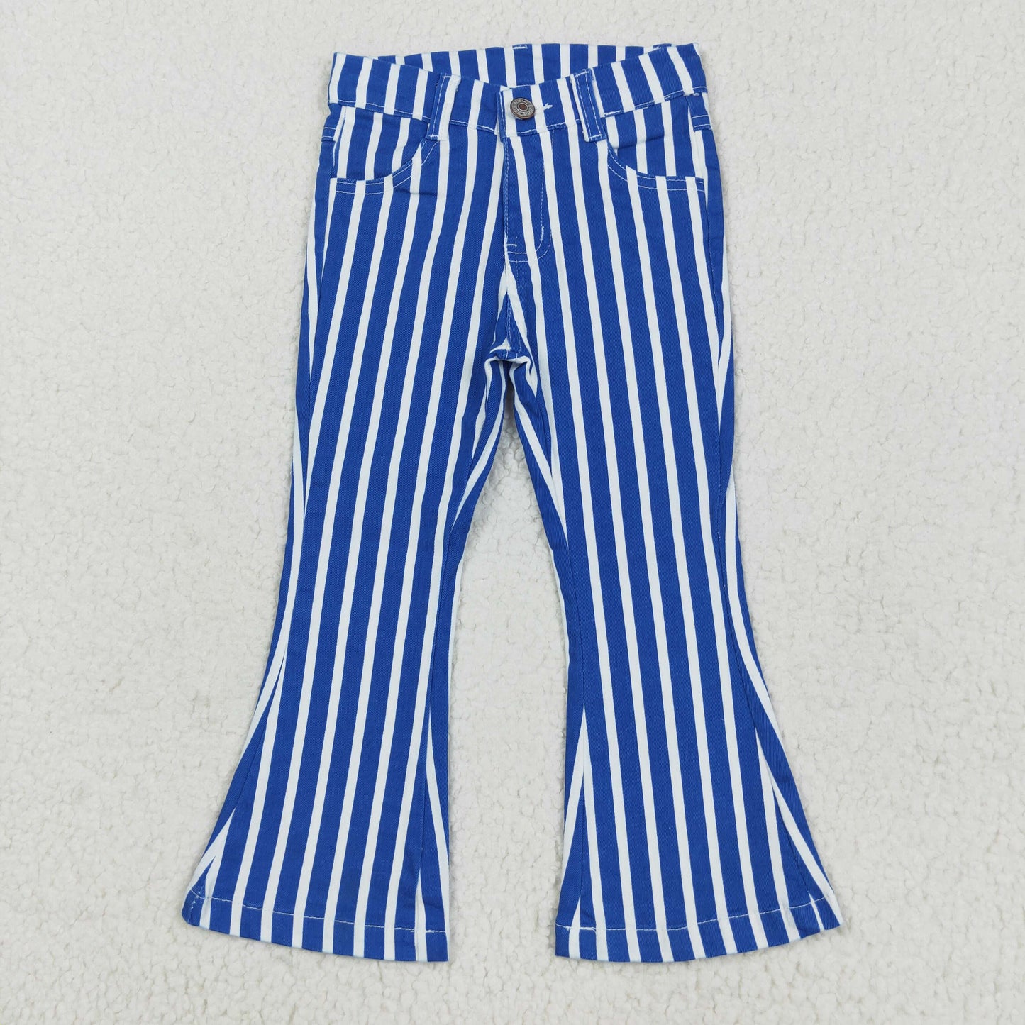Sibling Baby Girls Colorful Stripes Bell Bottom Denim Jeans Pants