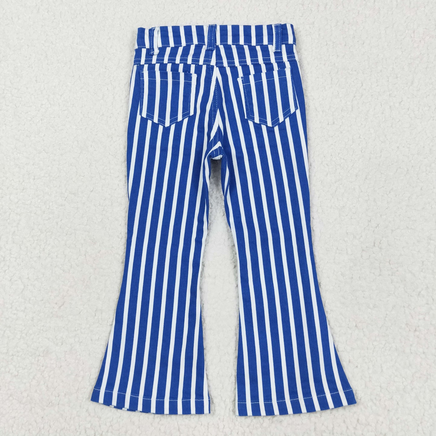 Sibling Baby Girls Colorful Stripes Bell Bottom Denim Jeans Pants