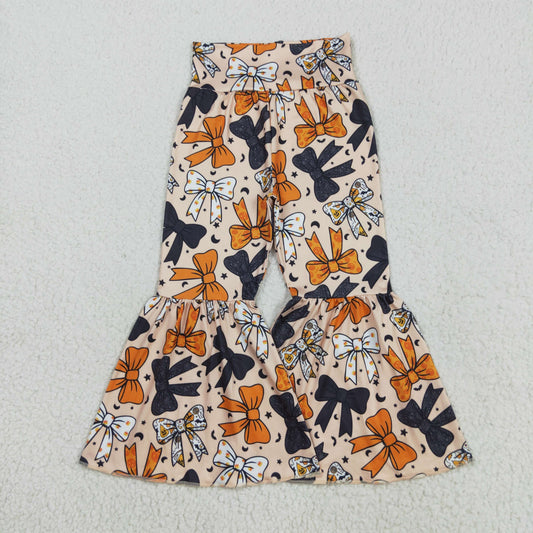 P0366 Baby Girls Ghosts Candy Bows Halloween Bell Bottom Pant