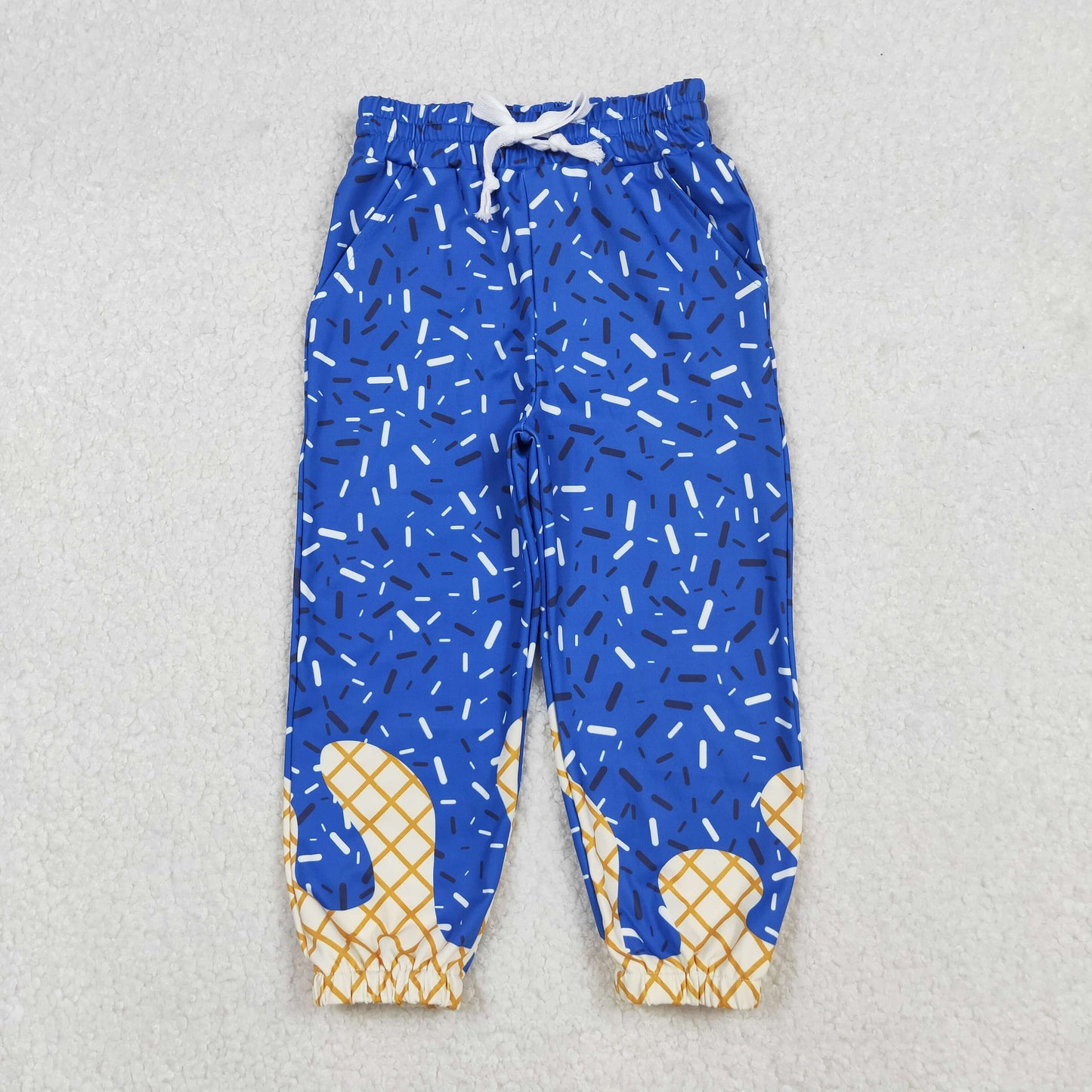 Sibling Baby Boys Girls Hot Blue Drip Sprinkles Team Hoodies Jogger Pants Knee Length Dresses