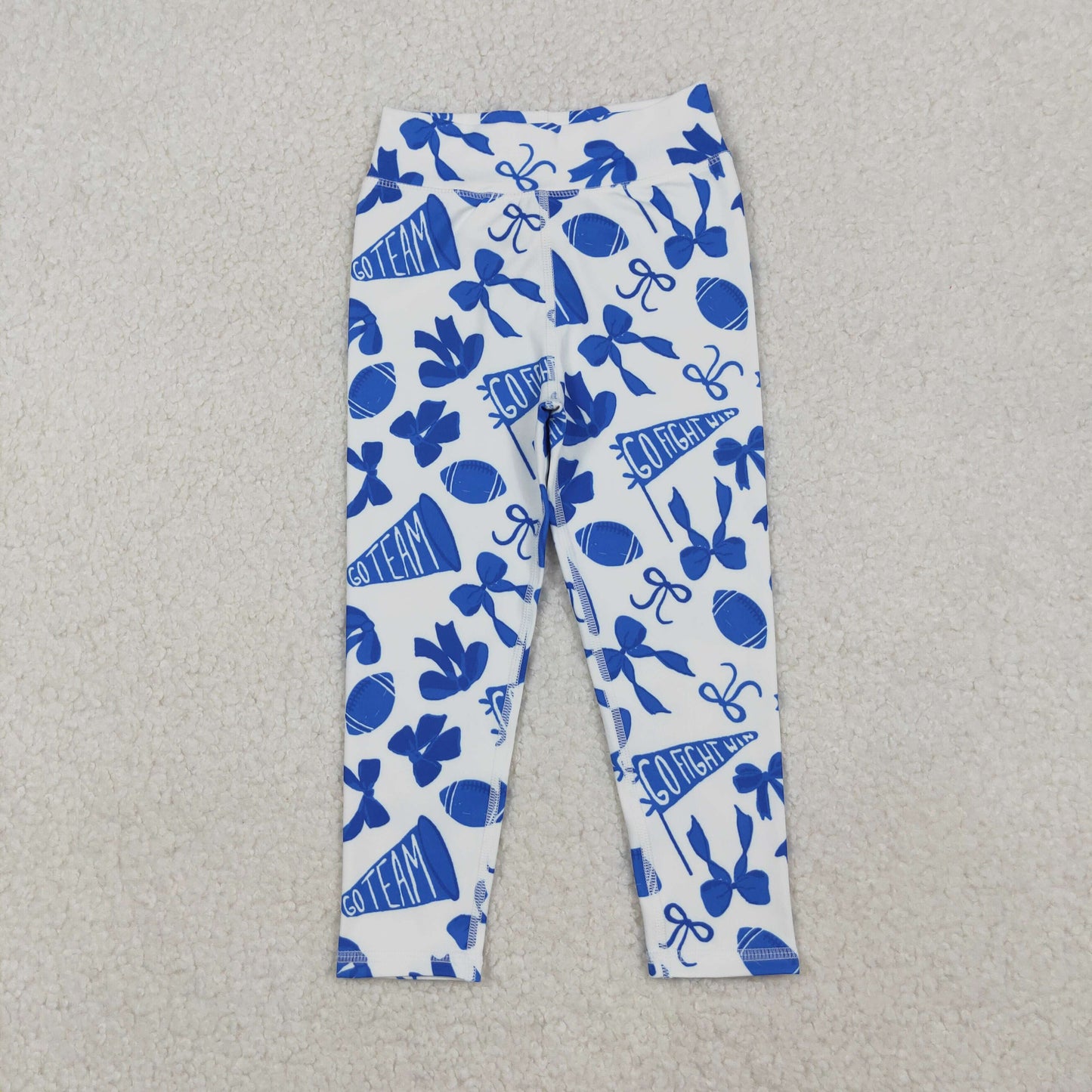 Sibling Baby Girls Bows Footballs Go Team Yoga Active Legging Pants Bottoms