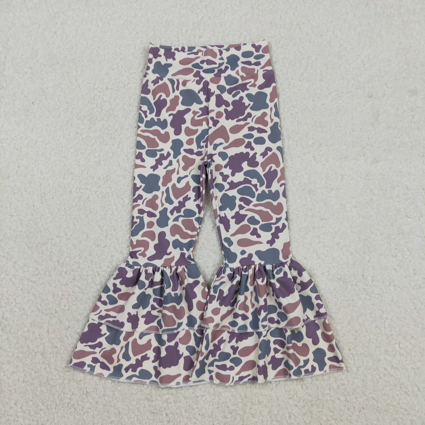 Sibling Baby Girls Bows Southern Camo Yoga Active Ruffle Bell Bottom Pants