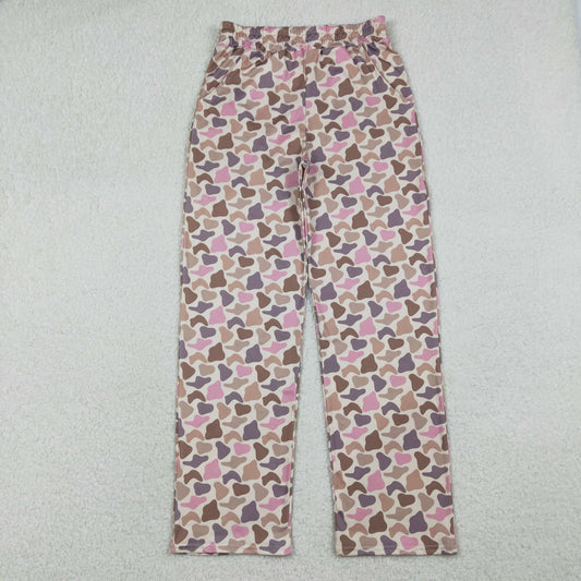 P1001 Adult Women Southern Pink Camo Hunting Pockets Pants Bottom