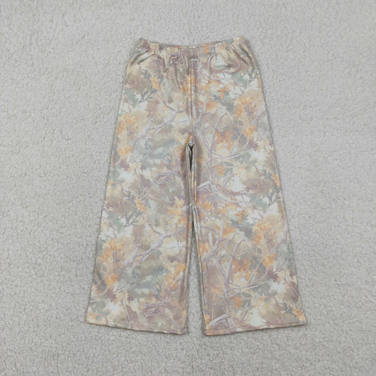 P1019 Baby Girls Southern Leaves Camo Flare Pants Bottom