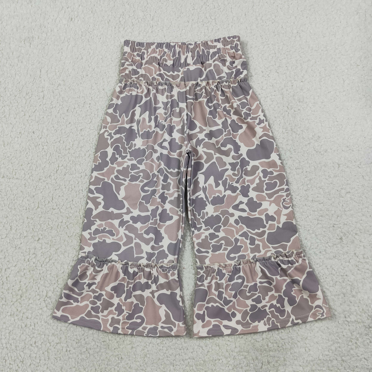Mama and Me Girls Leopard Camo Yoga Active Ruffle Flare Pants Bottom