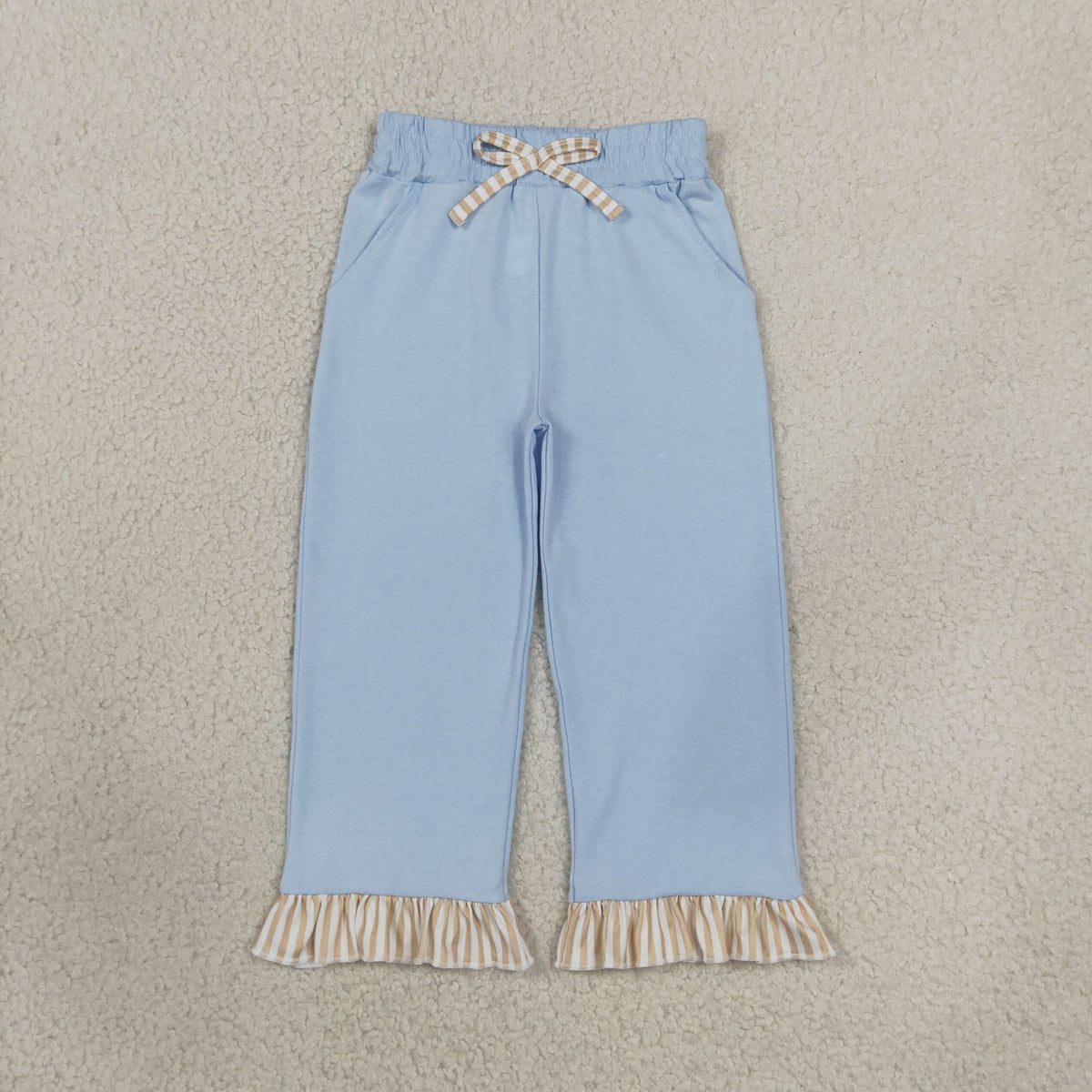 Sibling Baby Girls Long Flutter Sleeves Shirts Top Pockets Ruffle Shorts Pants Clothes Sets