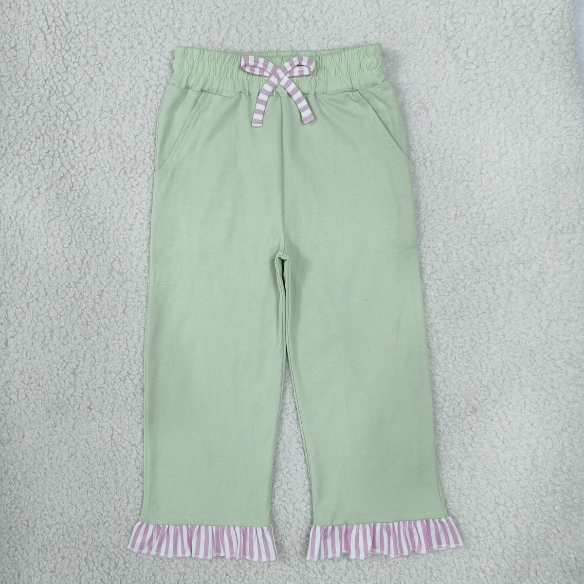 Sibling Baby Girls Long Flutter Sleeves Shirts Top Pockets Ruffle Shorts Pants Clothes Sets