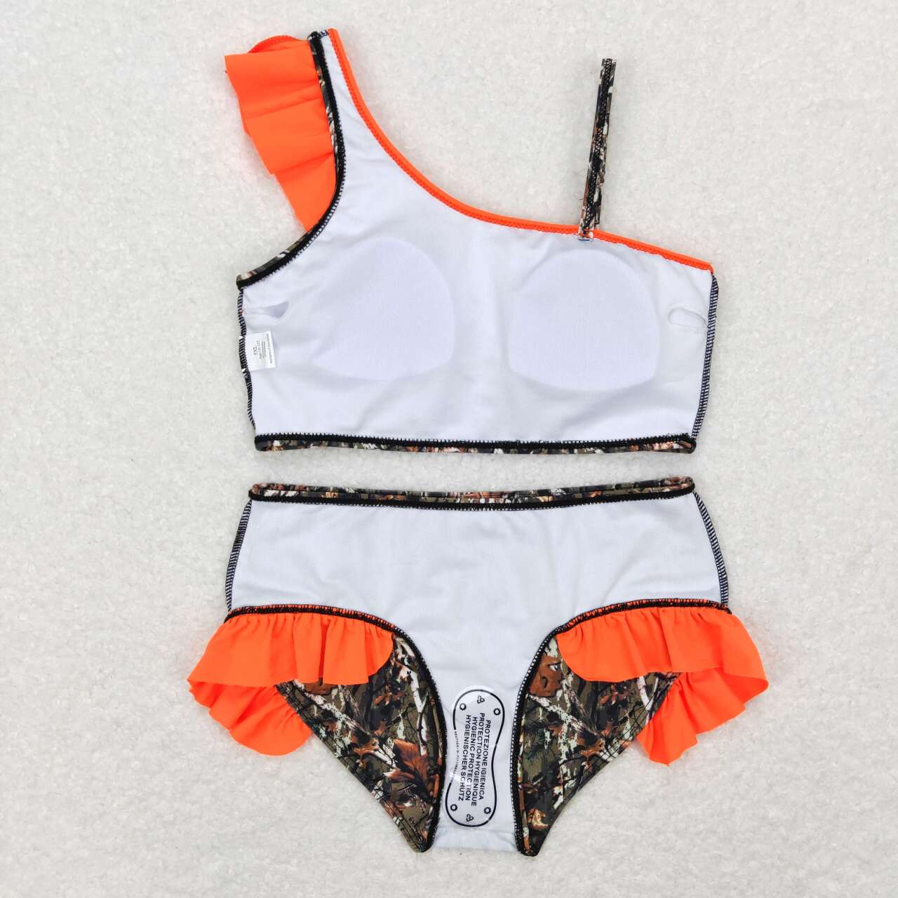 S0197 baby girl clothes Hunting  Orange Girl Swimsuit Set