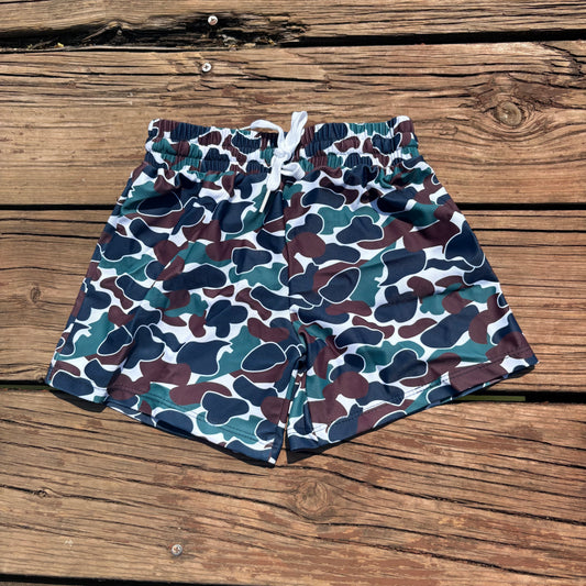 S0218  boys green camouflage summer swim shorts