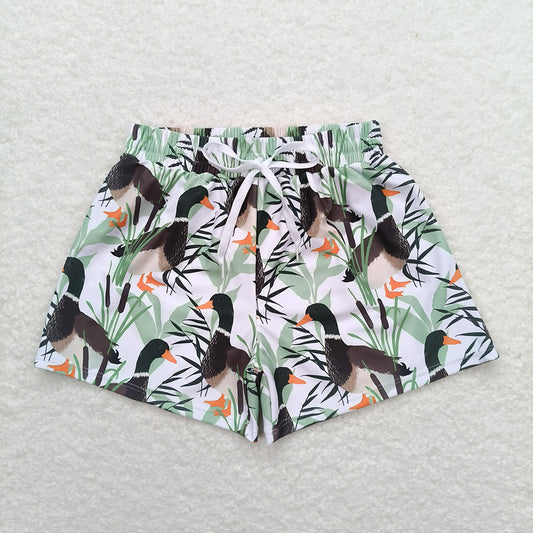 S0267 Baby boys blue mallard ducks summer swim shorts