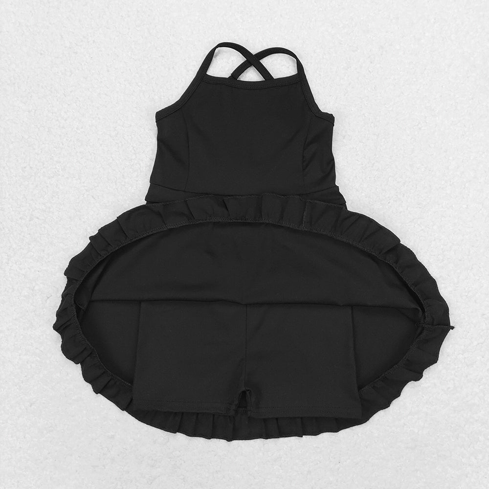 S0446   baby girl clothes black girl summer athletic yoga wear