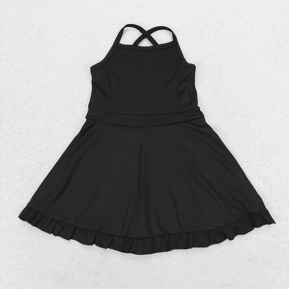 S0446   baby girl clothes black girl summer athletic yoga wear