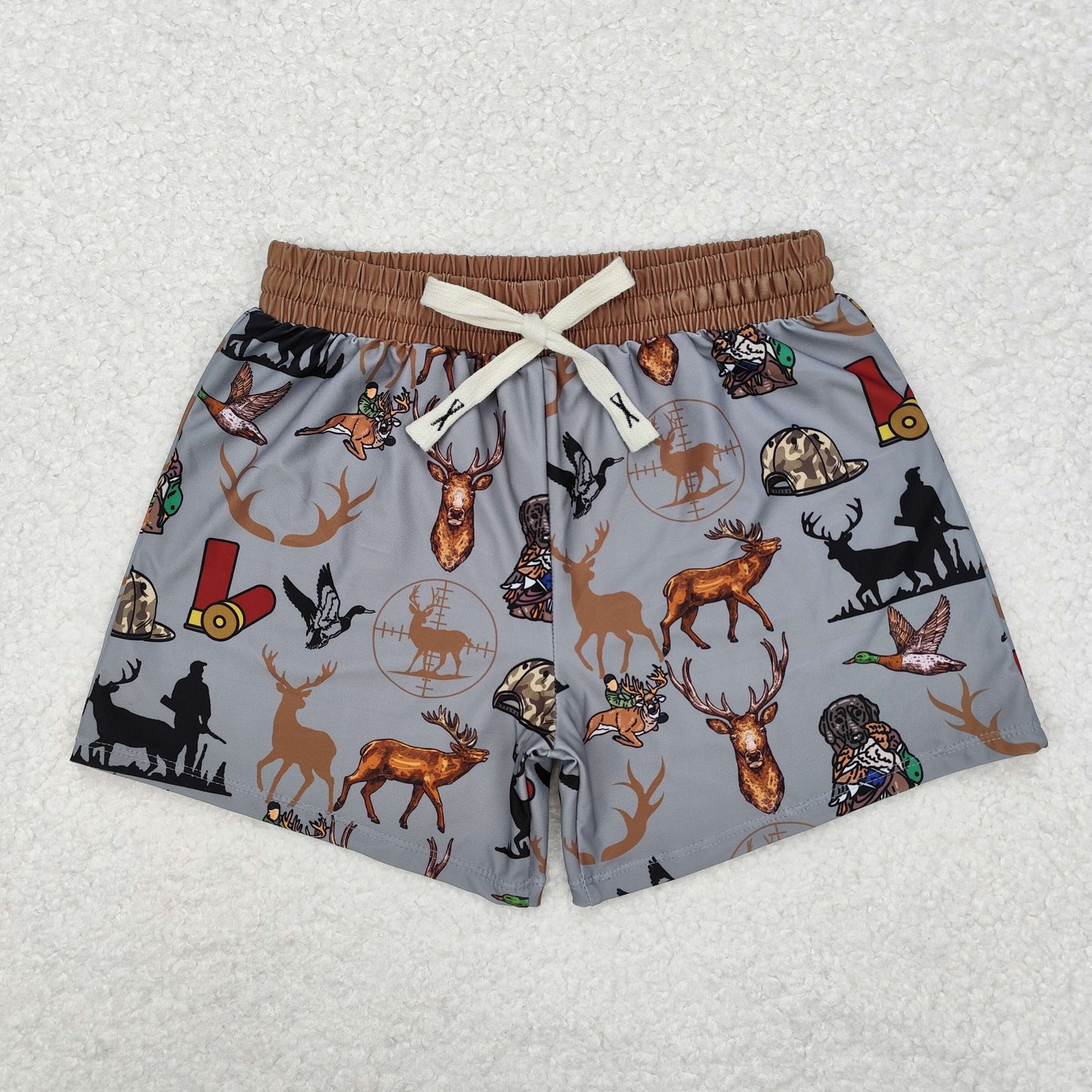 Sibling Baby Boys Cactus Cows Western Trunks Swimsuits